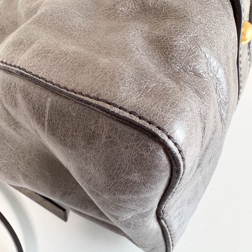 MIU MIU Vitello Grey Leather Top Handle Bag - Picture 10 of 16