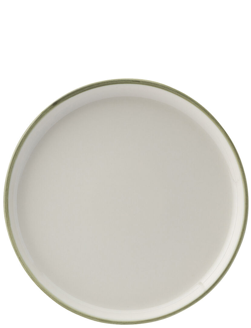 Homestead Vitrified Porcelain Round Olive Walled Plate 8.25"" (21Cm) Pack Of 6