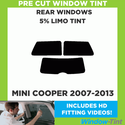 For Mini Cooper 2007-2013 Pre Cut Window Tint 5% Limo Black Rear Film - Picture 2 of 10