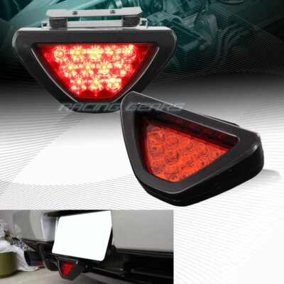 Universal F1 Style Triangle 12 Red LED Red Lens Third 3rd Brake Light Stop Lamp