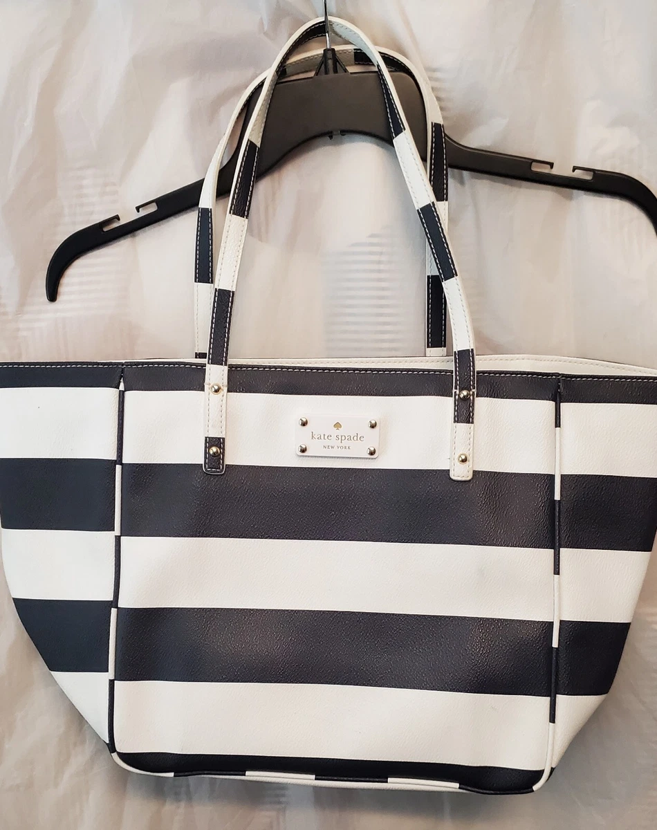 Kate Spade Large Blue White Shoulder Bag Purse Womens Summer Handbag