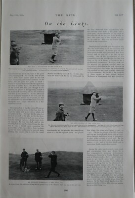1904 PRINT GOLF ARTICLES MR ERIC HAMBRO HERBERT GLADSTONE 16th TEE A. LYTTELTON