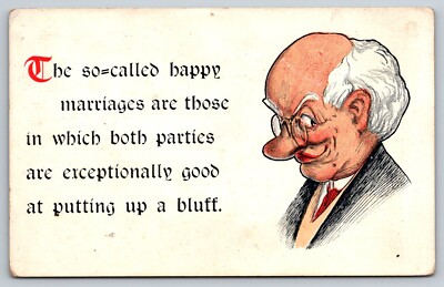 Postcard Art Happy marriages both parties put up a good bluff 39