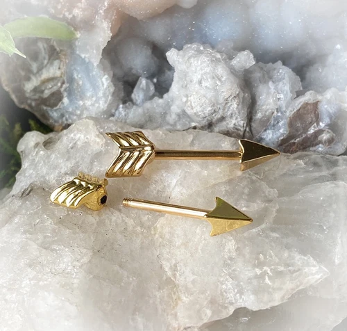 1pc OR a Pair Arrow 14g Nipple Rings Body Jewelry Barbells Body Piercing Jewelry