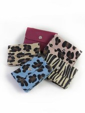 Mini Leder Geldbeutel Geldbörse Portemonnaie viele Farben Leo Zebra