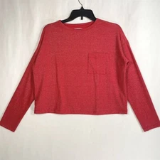 Colsie 3pc Lounge Set Top & Shorts & Socks Womens Small Metallic Glitter Red