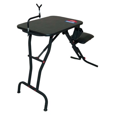 Shooting Bench Portable Adjustable Rest W/ Gear Pouches Folds Easy Storage New