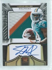 LAMAR MILLER 2012 CROWN ROYALE PRIME 3 COLOR PATCH SILHOUETTE AUTO RC #D 54/99