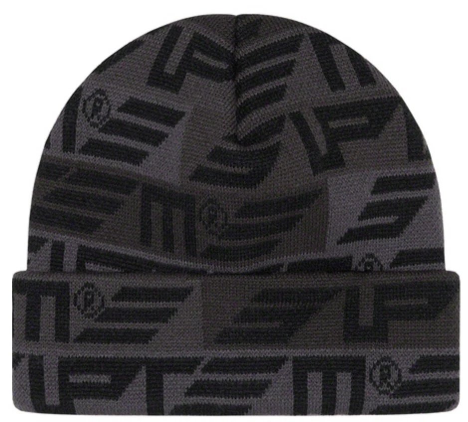 Motif logo noir et gris Supreme NY Geo Monogram Beanie FW22   LIVRAISON GRATUITE