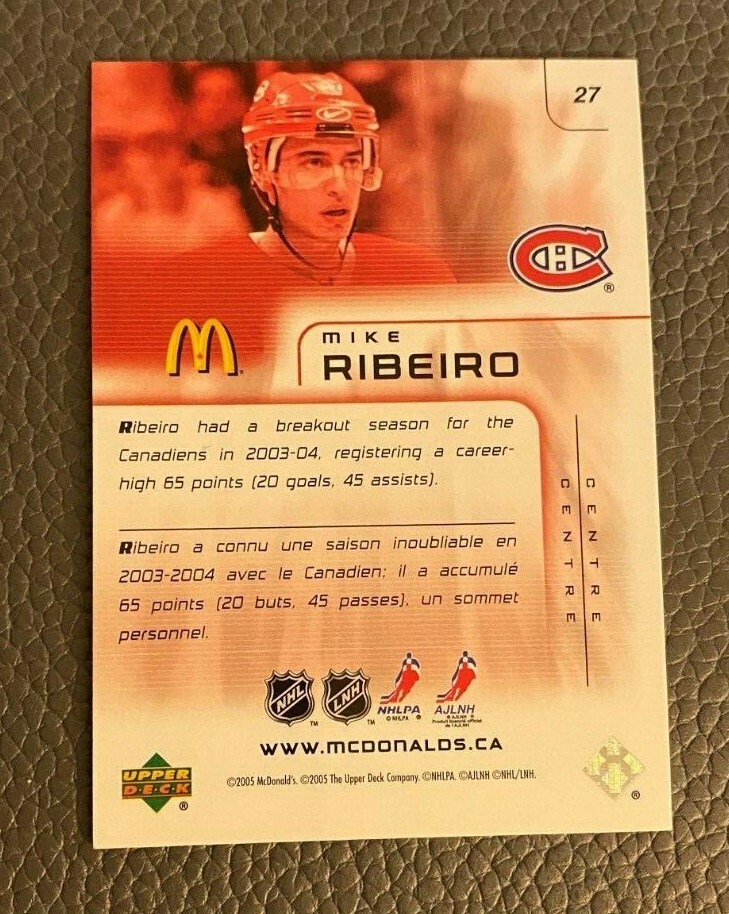 2005-06 Upper Deck McDonald's - Mike Ribeiro #27 for sale online | eBay