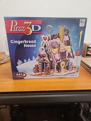 Hasbro Puzz 3D Intermediate Level Gingerbread House 3d Puzzle New Sealed Box