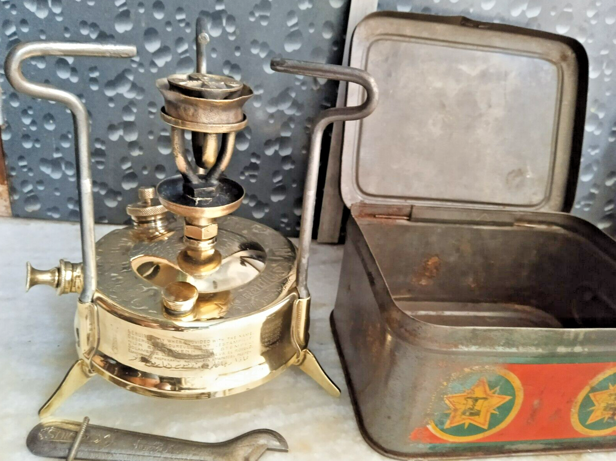 MINIATURE FOLDING STOVE RADIUS NO. 21 SWEDEN WITH ORIGINAL BOX