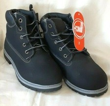 New Wonder Nation Children's Black Boots Size 2 With Tags Youth Non Marking Sole