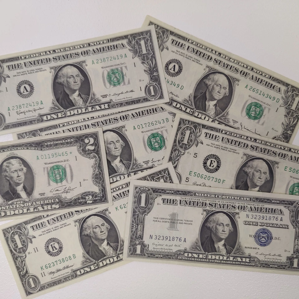 1976 $2 Star note 1963 error 1969 1 dollar bill all diff dates no bill past 1999 - Image 3 of 4