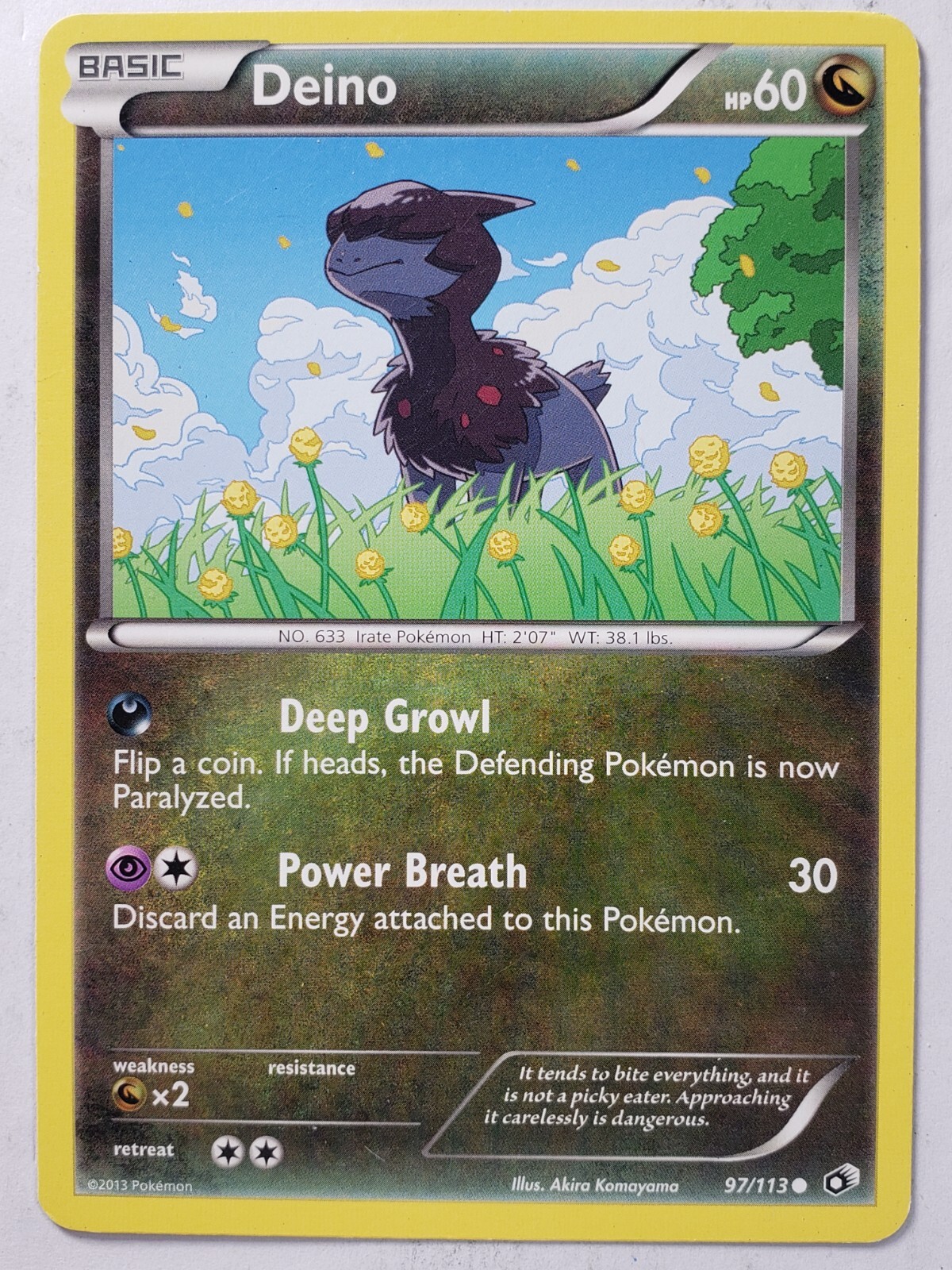 Deino 97/113 LP / VLP - Legendary Treasures Pokemon Card - Akira Komayama Art