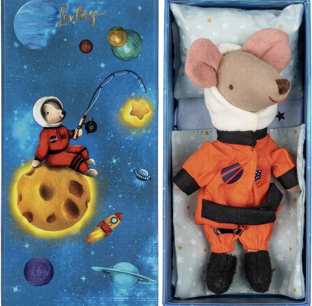 Levlovs Astronaut Mouse Stuffed Animal｜Linen Mouse Toy｜Mouse Family｜Cotton  Mous