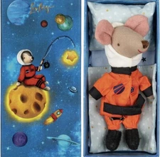 Levlovs Astronaut Mouse Stuffed Animal｜Linen Mouse Toy｜Mouse Family｜Cotton Mous