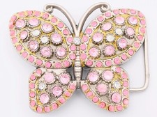 Butterfly Rhinestones Western Boho Paisley Novelty Belt Buckle