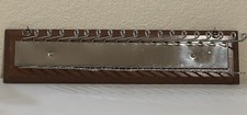 Vintage Wood  Metal Selectie Tie Rack Organizer Fits 18 Ties - 15"x3.5"