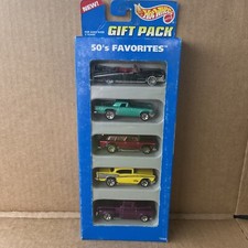 1995 Hot Wheels 50s Favorites 5 Car Gift Pack #15068 Sealed 57 Chevy Cadillac
