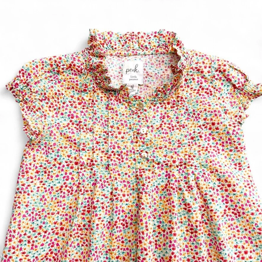 Vestido PEEK Ditsy Floral 100% Algodón Brillantes Pequeñas Flores Bebé Niñas talla 18-24M Foto 4 de 4