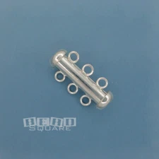 Sterling Silver Multi Strand Tube Slide Clasp Connector [2 3 4 5 6 7 8 Strand]