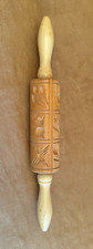 Rodillo de madera en relieve vintage para pájaros rodillo de masa galletas 14" búho grabado