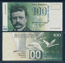 [94766] Finland 1986 Litt. A 100 Markka Hämäläinen - Mäkinen Bank Note UNC P119