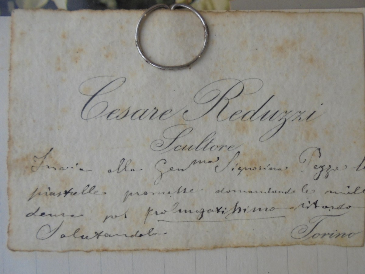 Biglietto visita Cesare Reduzzi noto (Torino 1857 ivi
