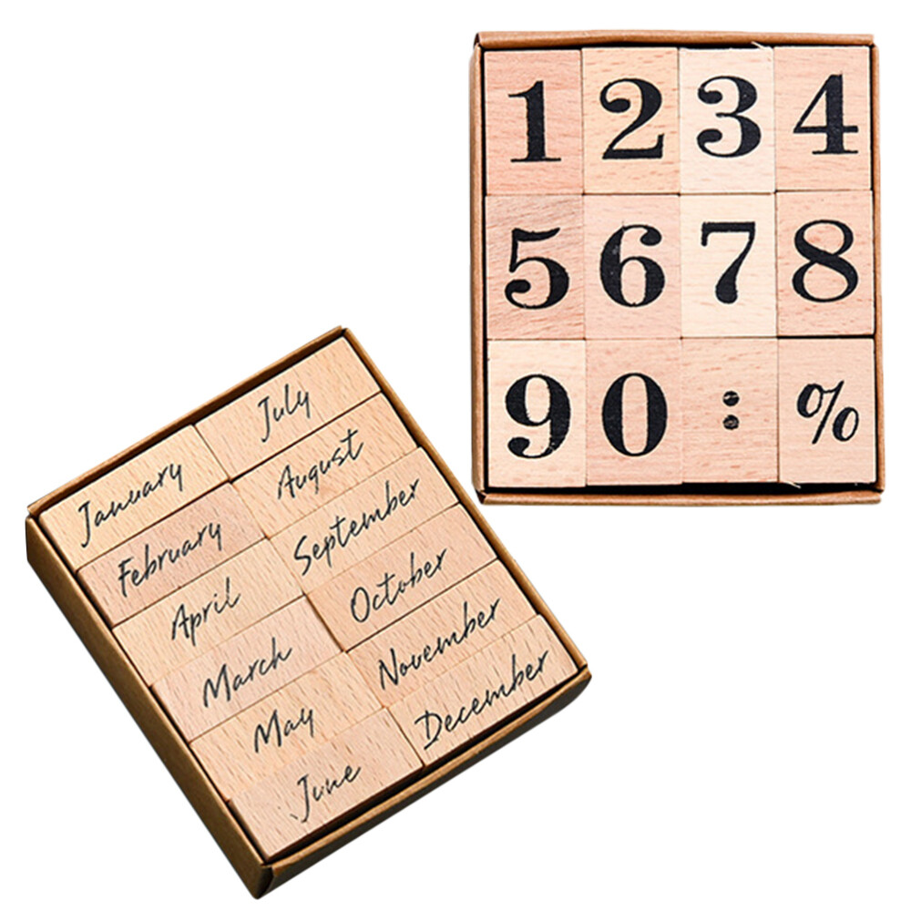 24pcs Vintage Wooden Rubber Stamps for DIY Crafts and Journaling eBay
