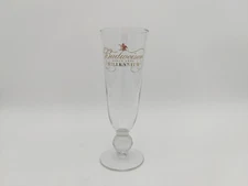 Budweiser Millennium 8.5” Tall Stemmed Pilsner Glass - Gold Rim Trim