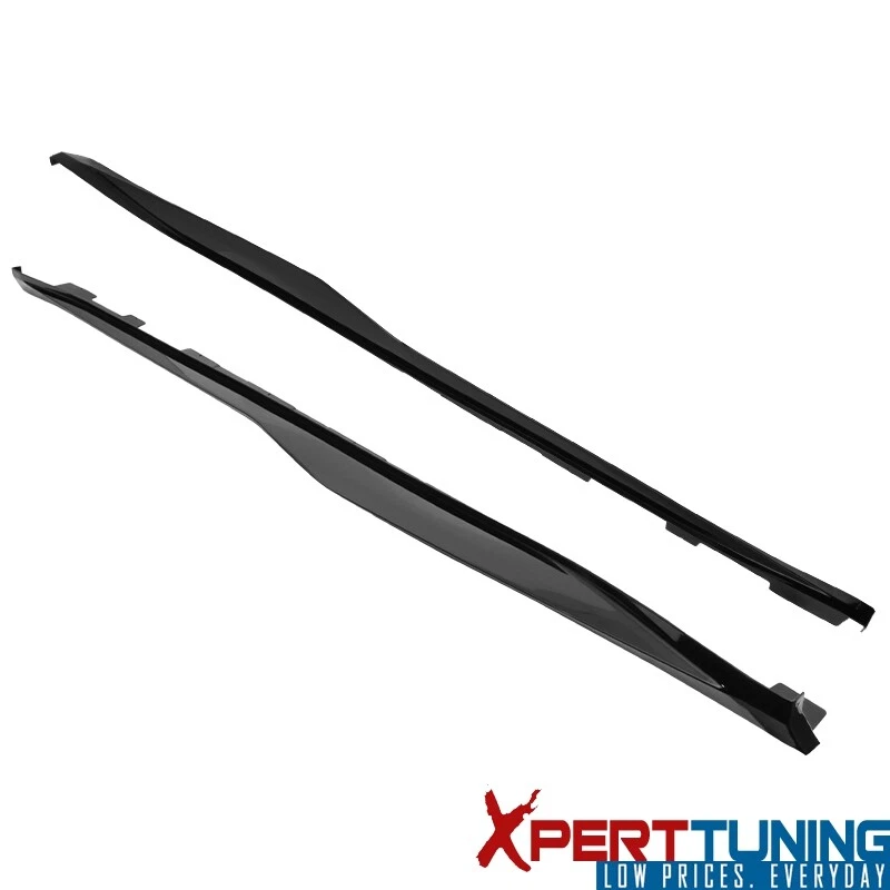 Fits 16-24 Chevy Camaro ZL1 Style Side Skirts Extension PP Pair Gloss Black Foto 4 de 4