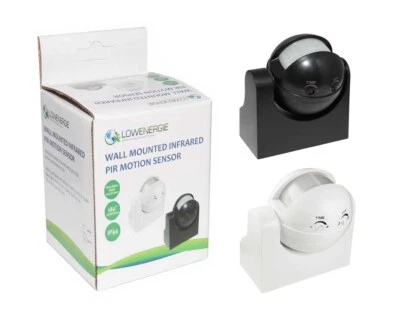 LOWENERGIE™ 180° White or Black Occupancy Sensor PIR Motion Light Switch Wall Mounted 1200w