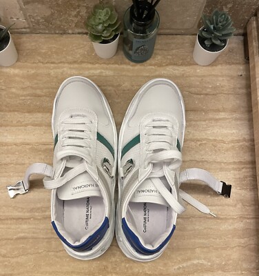 Costume National Men's Made In Italy White Leather Sneakers, Size