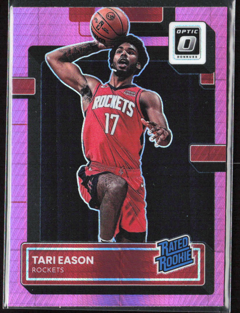 2022-23 Panini Donruss Optic Tari Eason Hyper Pink Prizm Rookie RC #203 Rockets