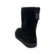 UGG Women's Black Classic Short Logo Zip Boots 1122672 Size 6 Black