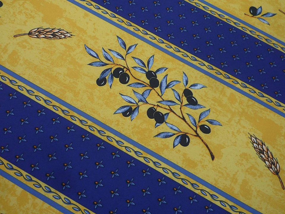 Tischdecke Provence 180x180 cm blau gelb Oliven aus Frankreich pflegeleicht - Bild 4 von 4