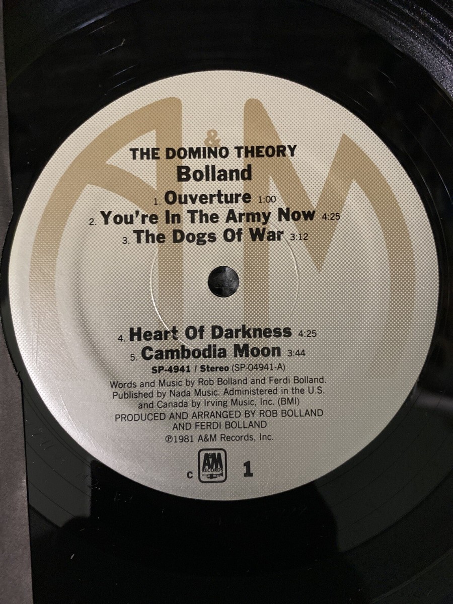 Bolland Lp The Domino Theory 1981 V. G. Promo Copy (you're In The