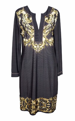black gold baroque dress Baltic Born Womens Azura Gown | Black + Gold | Color: Black and Gold main image 0