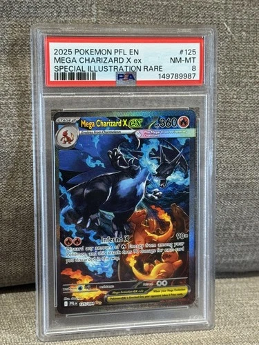 Phantasmal Flames Mega Charizard X Ex SIR #125 PSA 8