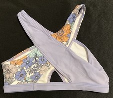 Abercrombie Fitch Kids Girls Purple Floral Bracelet Swimming Top Size 11/12