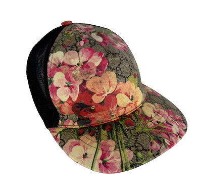 GUCCI GGロゴ カチューシャ　ピンク Gucci Auth Pink Blooms Sz 57 S Small GG Supreme Monogram Trucker