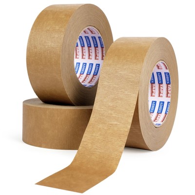 ADHES Premium Kraft Paper Tape, 7.5mil, 2 Inch x 55 Yards x 3 Rolls, Biodegra...