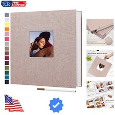Large Photo Album Self Adhesive 4x6 5x7 8x10 Pictures Linen Cover 80 Blank Pa...
