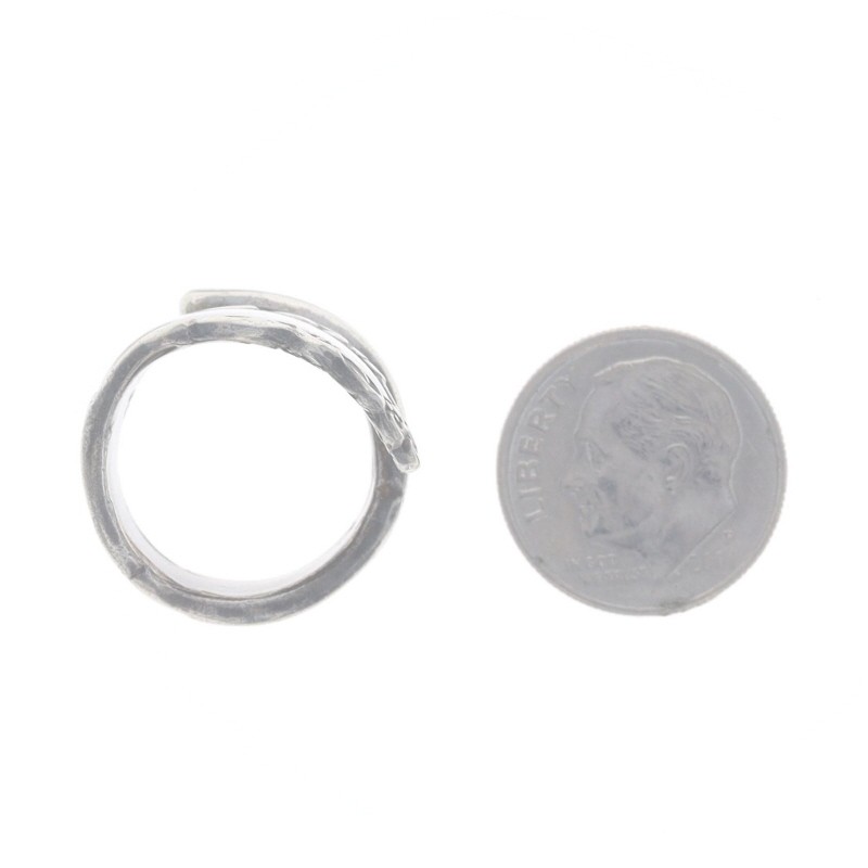 Sterling Silver Statement Bypass Spoon Ring - 925… - image 5