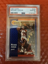 Fleer 1991-92 League Leaders Michael Jordan #220 PSA 10 Chicago Bulls NBA