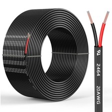 20 Gauge 2 Conductors Electrical Wire, Flexible Low Voltage PVC 30FT 20AWG