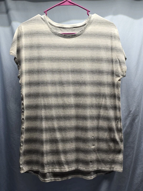 lululemon striped cap sleeve stretch round neck shirt