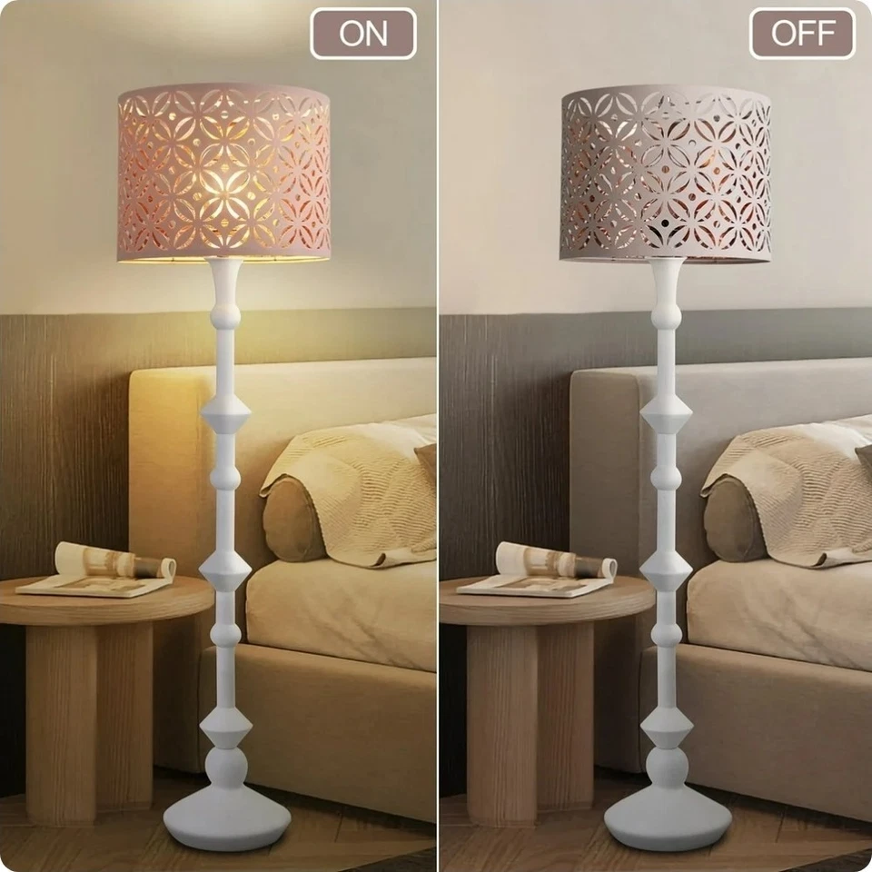 Juego de 2 pantallas de tambor rosa de 10"x13" con recortes decorativos Foto 3 de 4