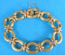 Stunning 18ct 2 Colour Gold Bracelet Rose & Yellow Gold 44.1 Grams